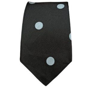 DRAKES Brown Polka Dot Silk Tie HANDMADE ENGLAND 60"/ 3.6" EC